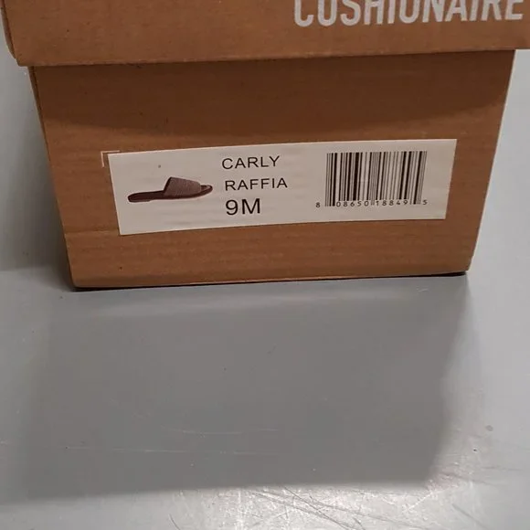 Cushionaire Women's Size 9 Carly Raffia sSide Sandal - Picture 3 of 3